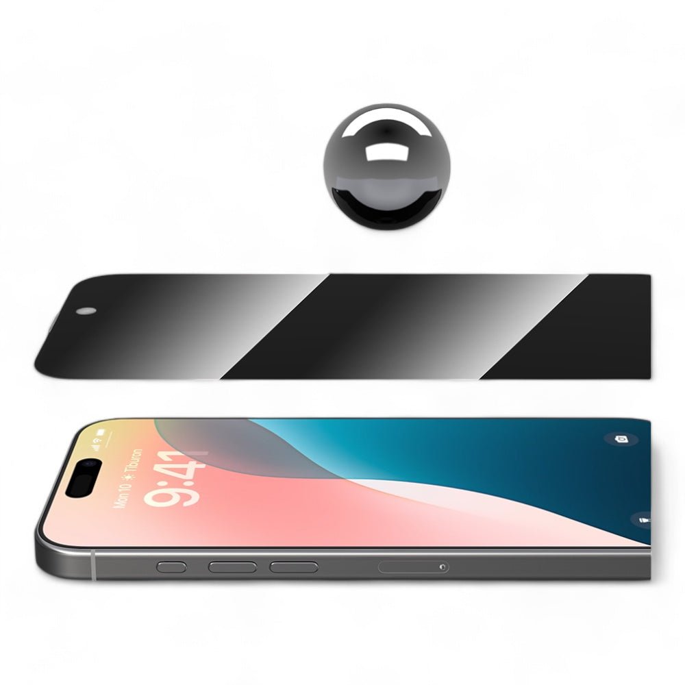 Protector pantalla devia vidrio templado iphone 16 pro max van series full screen privacy twice - tempered glass color transparente - TOP MOVIL