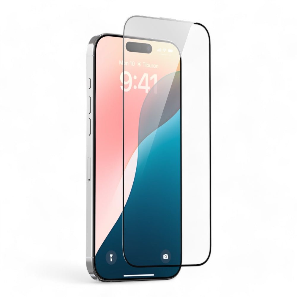 Protector pantalla devia vidrio templado iphone 16 pro van series full screen anti - static twice - tempered glass color transparente - TOP MOVIL