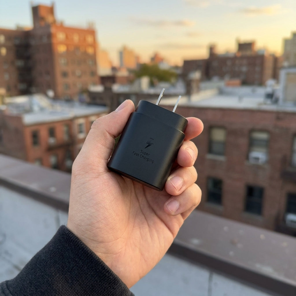 Angulo de venta - Cargador Samsung 25W Tipo C Carga Rápida Negro