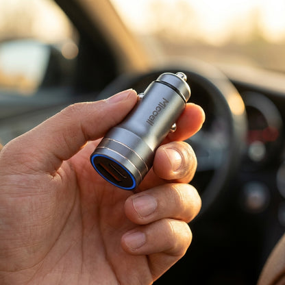 Angulo de venta - Cargador Miccell de carro gris USB-C 48W multi compatible