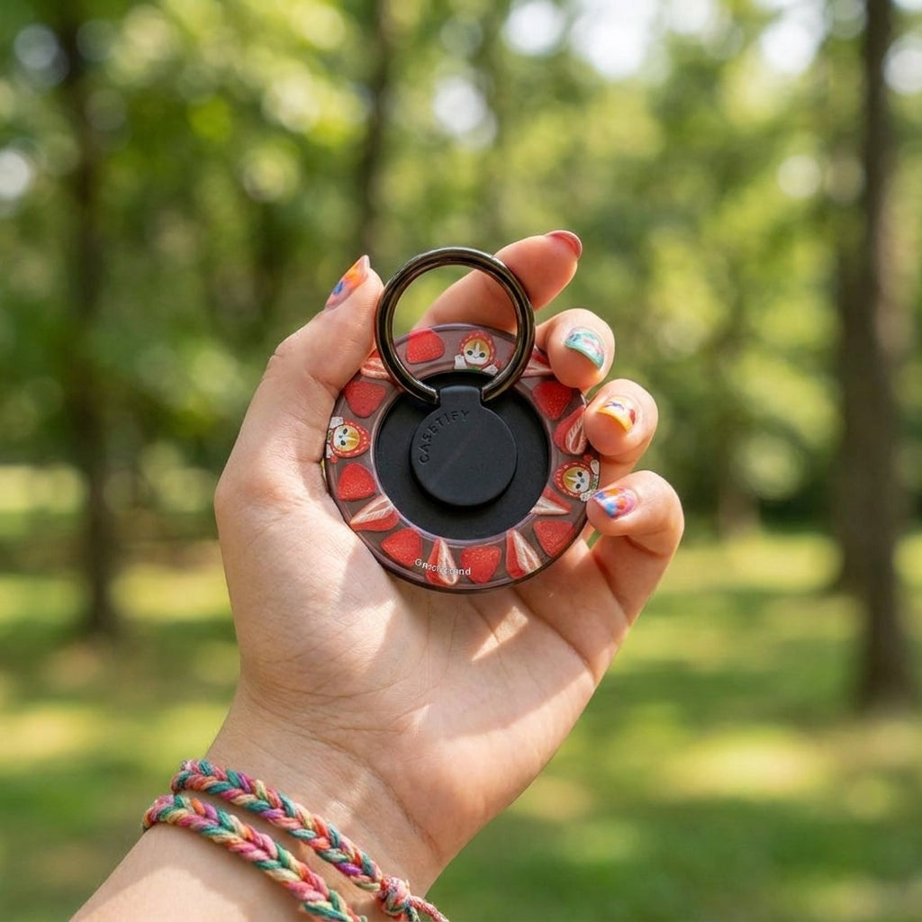 Angulo de venta - Accesorio CASETiFY Artist Snappy Mirror Ring Holder Negro