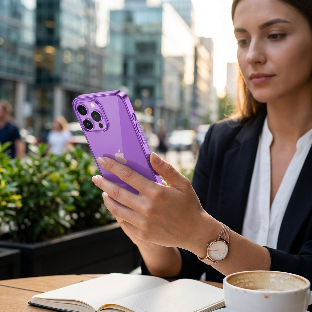 Angulo de venta - Estuche Devia Skin iPhone 16 Pro Glimmer Rosado