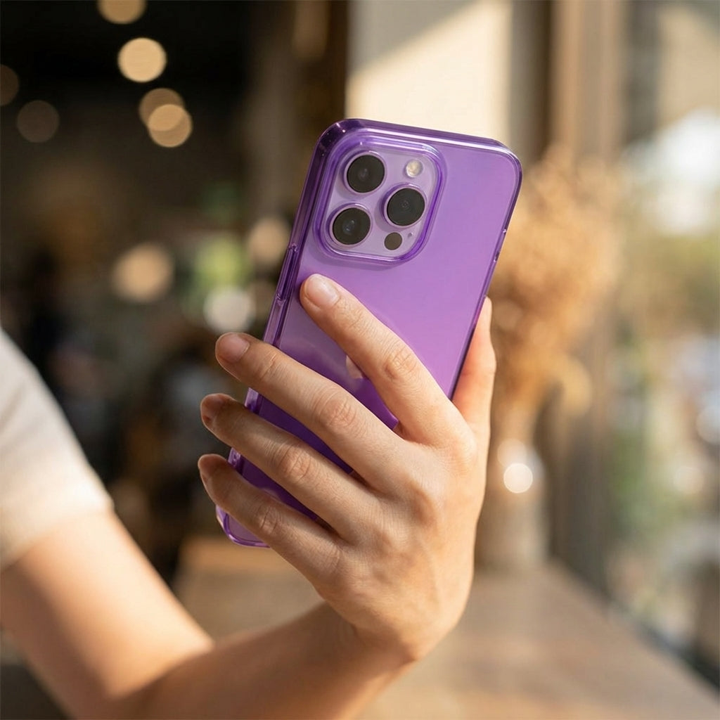 Angulo de venta - Estuche Devia Skin iPhone 16 Pro Glimmer Rosado