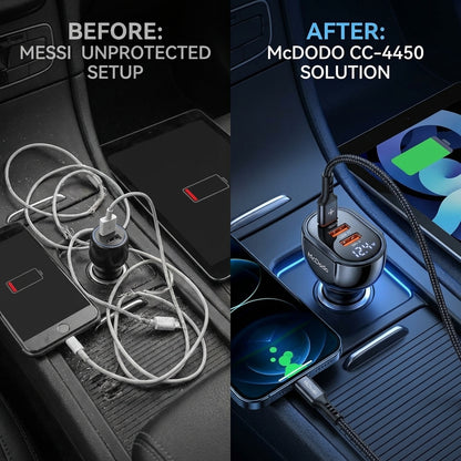 Angulo de venta - Cargador McDodo Carro CC-4450 128W Dual USB C Negro