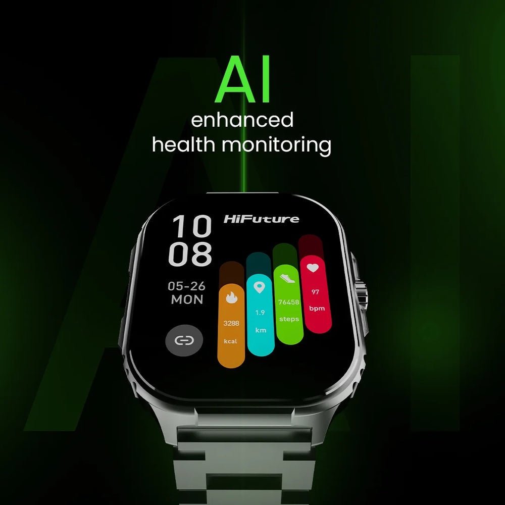 Smartwatch hifuture ultra 3 pro 2.04 inch de pantalla Amoled con más de 100 modos de deportes banda de metal - TOP MOVIL